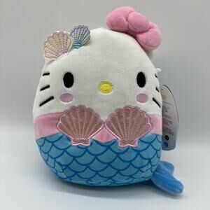 Sanrio Hello Kitty Squishmallow Mermaid NWT 6.5" Kellytoy